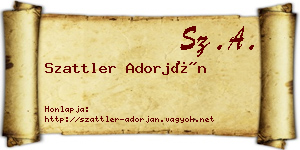 Szattler Adorján névjegykártya